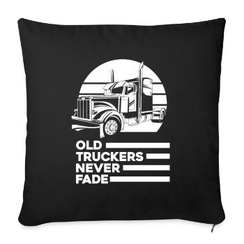 Camionneur Camionneur Camionneur Vieux camionneur - Housse de coussin décorative 45 x 45 cm - noir - Devant