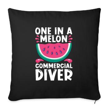 Plongée plongeuse Melon Plongée commerciale - Housse de coussin décorative 45 x 45 cm - noir - Devant