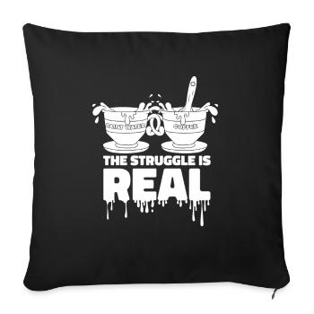 Painter Varnisher The Struggle Is Real - Sofa pillowcase 17,3'' x 17,3'' (45 x 45 cm) - black - Front