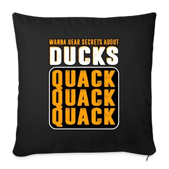 Ducks - Wanna Hear A Secret - Sofa pillowcase 17,3'' x 17,3'' (45 x 45 cm) - black - Front