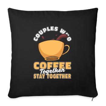 Kaffee Cafe Paar - Sofakissenbezug 45 x 45 cm - Schwarz - Vorne