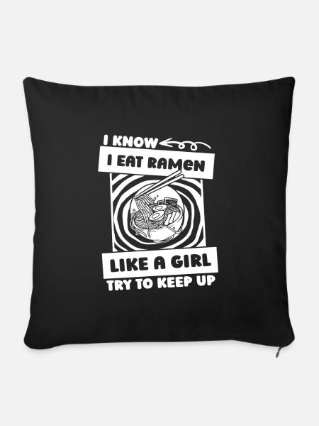 Ramen - Sofakissenbezug 45 x 45 cm - Schwarz