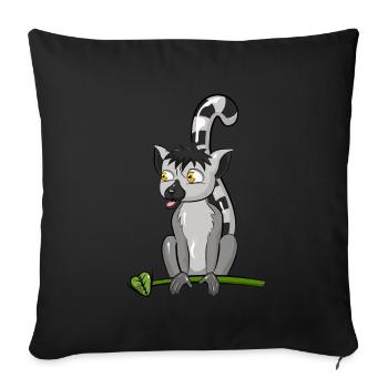 Lemur - Sofa pillowcase 17,3'' x 17,3'' (45 x 45 cm) - black - Front