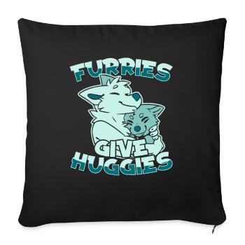 Furry Fandom Fursuits Hug - Housse de coussin décorative 45 x 45 cm - noir - Devant