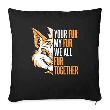 Furry Fandom Fursuits - Sofa pillowcase 17,3'' x 17,3'' (45 x 45 cm) - black - Front