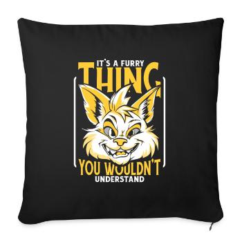 Furry Fandom Fursuits Funny - Sofa pillowcase 17,3'' x 17,3'' (45 x 45 cm) - black - Front