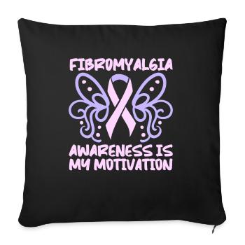 Fibromyalgie Rheuma - Sofakissenbezug 45 x 45 cm - Schwarz - Vorne