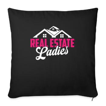 Real estate agent lady - Sofa pillowcase 17,3'' x 17,3'' (45 x 45 cm) - black - Front