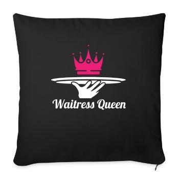 Serveur Serveuse Queen - Housse de coussin décorative 45 x 45 cm - noir - Devant