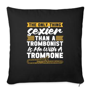 Jazz Music Trombone Jazz Trombone - Sofa pillowcase 17,3'' x 17,3'' (45 x 45 cm) - black - Front