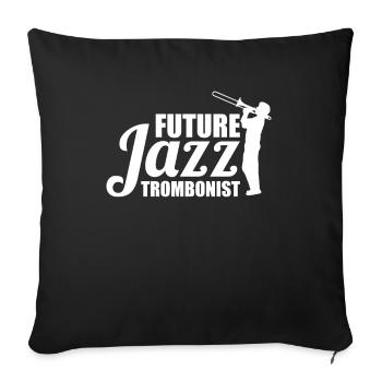 Jazz Music Musicians Jazz Trombone - Sofa pillowcase 17,3'' x 17,3'' (45 x 45 cm) - black - Front