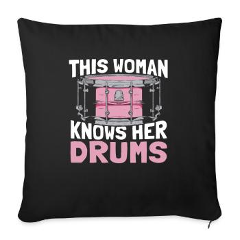 Batterie Batteur Batteur - Housse de coussin décorative 45 x 45 cm - noir - Devant
