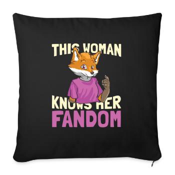 Furry Fandom Fursuits Funny - Sofa pillowcase 17,3'' x 17,3'' (45 x 45 cm) - black - Front