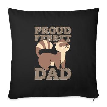 Ferret polecat daddy - Sofa pillowcase 17,3'' x 17,3'' (45 x 45 cm) - black - Front