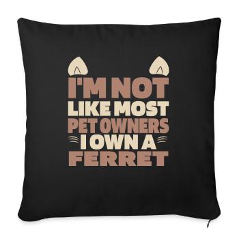 Ferret polecat - Sofa pillowcase 17,3'' x 17,3'' (45 x 45 cm) - black - Front