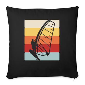 Wing Surf Wing Foil Cool Flügel Surfen - Sofakissenbezug 45 x 45 cm - Schwarz - Vorne