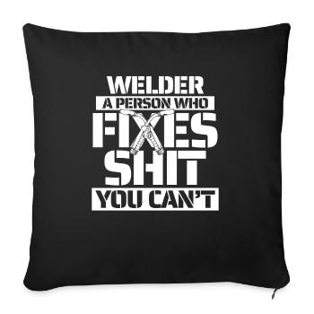 Serrurier soudeur - Housse de coussin décorative 45 x 45 cm - noir - Devant