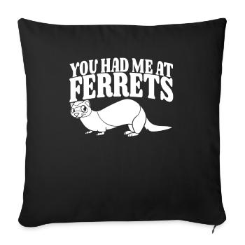 Ferret polecat - Sofa pillowcase 17,3'' x 17,3'' (45 x 45 cm) - black - Front