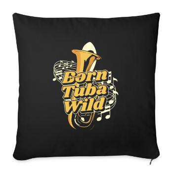 Fanfare procession tuba - Sofa pillowcase 17,3'' x 17,3'' (45 x 45 cm) - black - Front