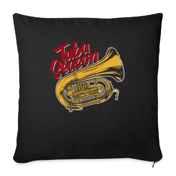 Saison de tuba de procession de fanfare - Housse de coussin décorative 45 x 45 cm - noir - Devant