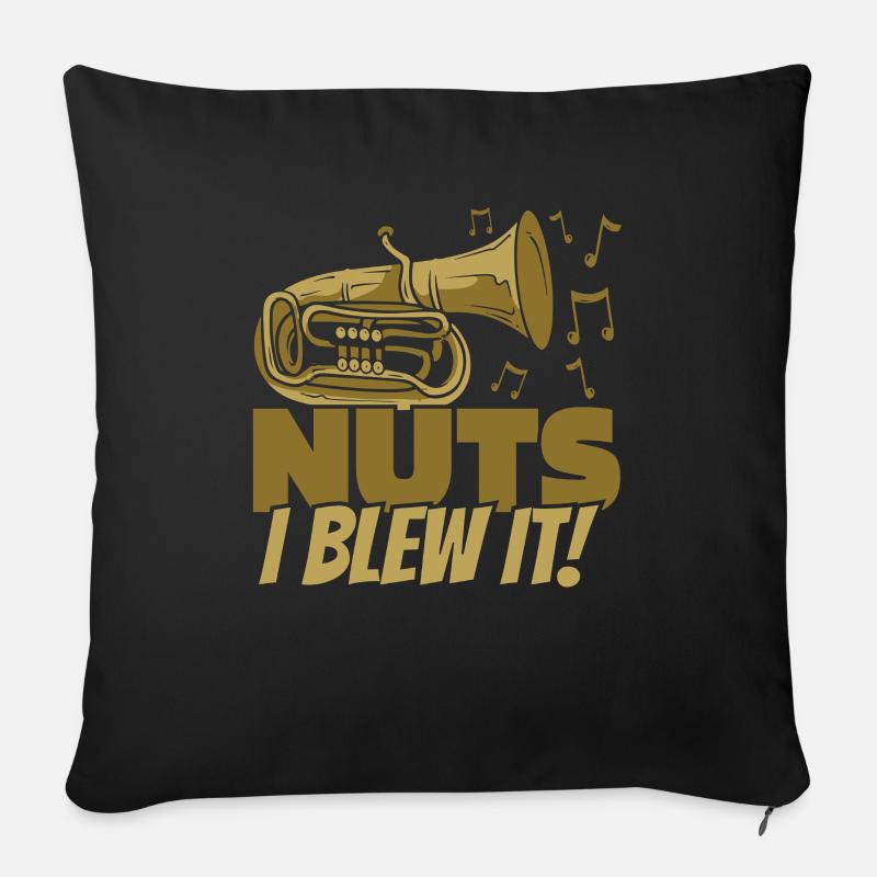 Fanfarenzug Tuba Nüsse - Sofakissenbezug 45 x 45 cm - Schwarz