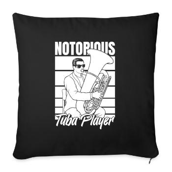 Fanfare procession tuba - Sofa pillowcase 17,3'' x 17,3'' (45 x 45 cm) - black - Front