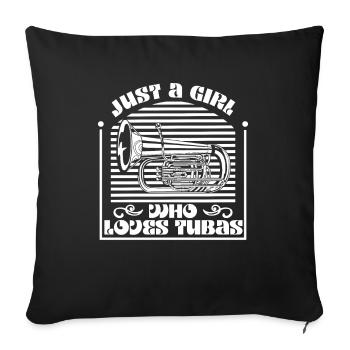 Fanfare procession tuba - Sofa pillowcase 17,3'' x 17,3'' (45 x 45 cm) - black - Front
