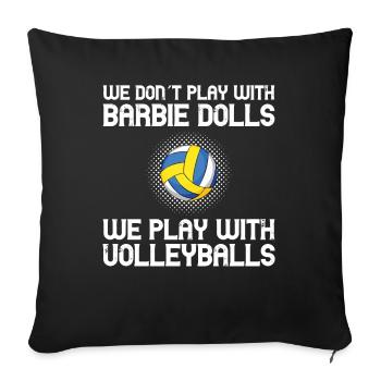 Cette fille aime Jésus et le volleyball - Housse de coussin décorative 45 x 45 cm - noir - Devant