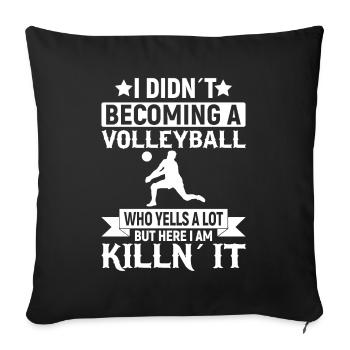 Je n’ai pas eu de ballon de volleyball - Housse de coussin décorative 45 x 45 cm - noir - Devant