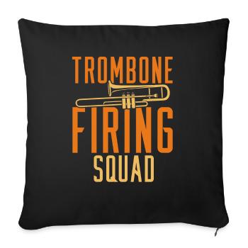 fanfare, trombone, fanfare, trombone - Housse de coussin décorative 45 x 45 cm - noir - Devant