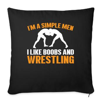 Je suis un homme simple et je lutte - Housse de coussin décorative 45 x 45 cm - noir - Devant