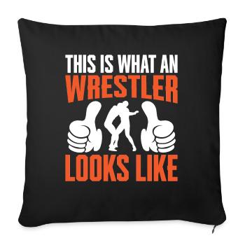 So Sieht Ein Wrestler Aus - Sofakissenbezug 45 x 45 cm - Schwarz - Vorne