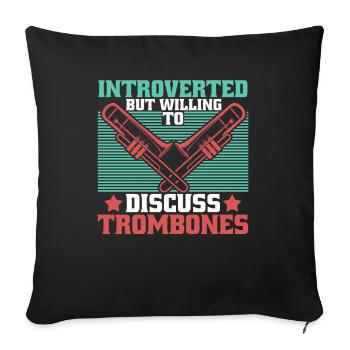 marching band trombone introverts - Sofa pillowcase 17,3'' x 17,3'' (45 x 45 cm) - black - Front