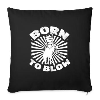 fanfare trombone chien fanfare trombone - Housse de coussin décorative 45 x 45 cm - noir - Devant