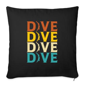 Plongeurs plongeurs - Housse de coussin décorative 45 x 45 cm - noir - Devant
