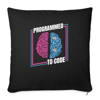 Developer Coder Programmer Brain - Sofa pillowcase 17,3'' x 17,3'' (45 x 45 cm) - black - Front