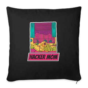 Développeur Coder Programmeur Mère - Housse de coussin décorative 45 x 45 cm - noir - Devant