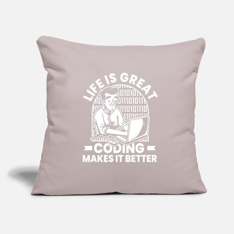 Développeur Coder Programmeur Humour Housse de coussin décorative 45 x 45 cm