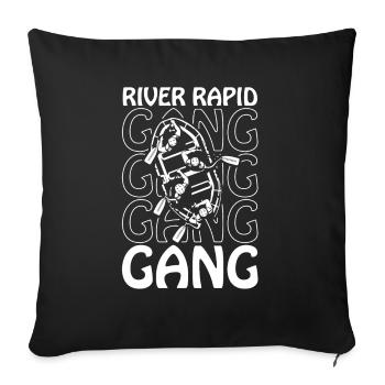 Rafting Wildwasser Rafting - Sofakissenbezug 45 x 45 cm - Schwarz - Vorne