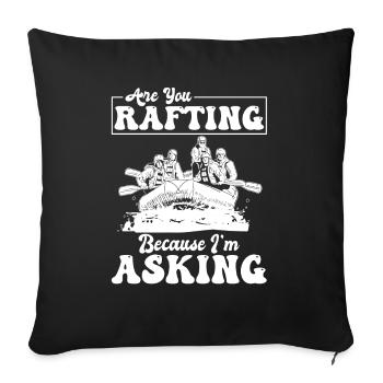 Rafting Wildwasser Rafting - Sofakissenbezug 45 x 45 cm - Schwarz - Vorne