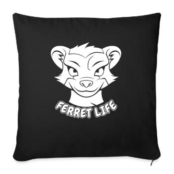 Ferret polecat life - Sofa pillowcase 17,3'' x 17,3'' (45 x 45 cm) - black - Front