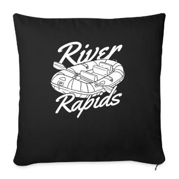 Rafting Wildwasser Rafting - Sofakissenbezug 45 x 45 cm - Schwarz - Vorne