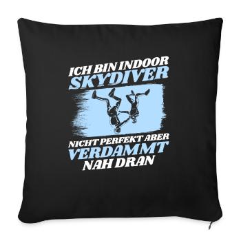 Indoor Skydiving Indoor Fallschirmspringen - Sofakissenbezug 45 x 45 cm - Schwarz - Vorne