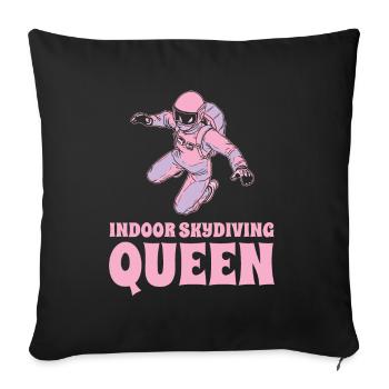 Reine du parachutisme intérieur - Housse de coussin décorative 45 x 45 cm - noir - Devant