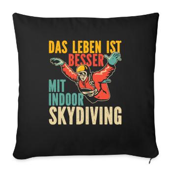 Indoor Skydiving Indoor Fallschirmspringen - Sofakissenbezug 45 x 45 cm - Schwarz - Vorne