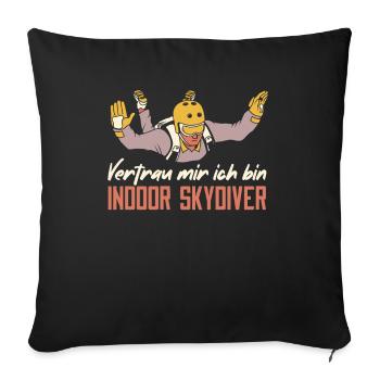 Indoor Skydiving Indoor Fallschirmspringen - Sofakissenbezug 45 x 45 cm - Schwarz - Vorne