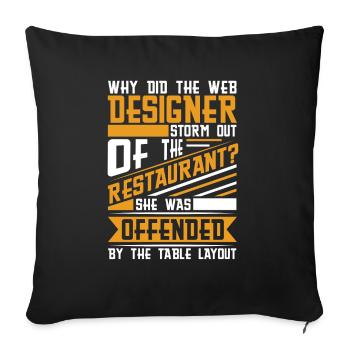Web Entwickler Webdeveloper Witzig - Sofakissenbezug 45 x 45 cm - Schwarz - Vorne