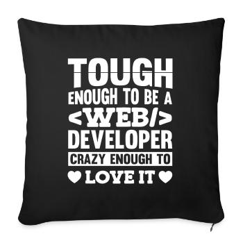 Web Developer Web Developer - Sofa pillowcase 17,3'' x 17,3'' (45 x 45 cm) - black - Front