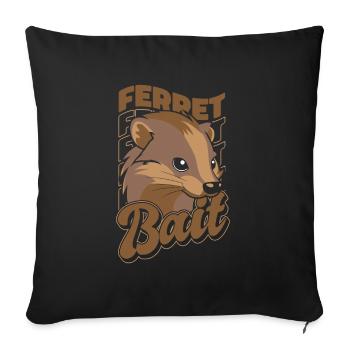 Ferret polecat cute - Sofa pillowcase 17,3'' x 17,3'' (45 x 45 cm) - black - Front