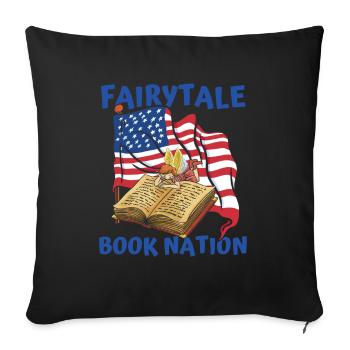 Rat de bibliothèque Rat de bibliothèque Drapeau américain Fée du livre - Housse de coussin décorative 45 x 45 cm - noir - Devant